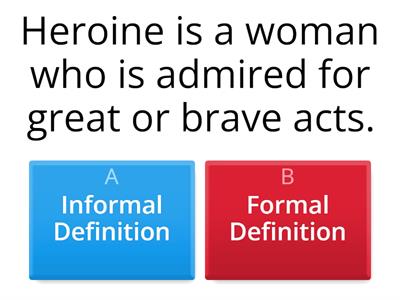 Definition Distinction: From the Formal to the Familiar