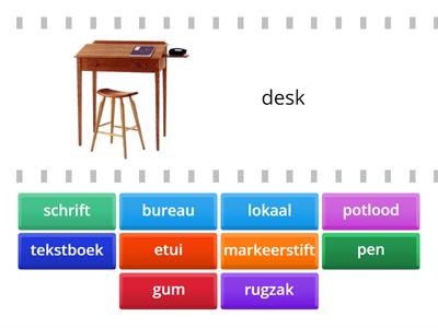  School objects English/Dutch