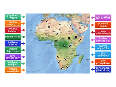 africa dzika- kotliny, mateusze, pustynie, wyzyny