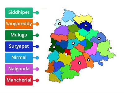 Districts of Telangana: Map Practice (2 of 5)