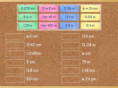 Length: Converting cm, m, km.