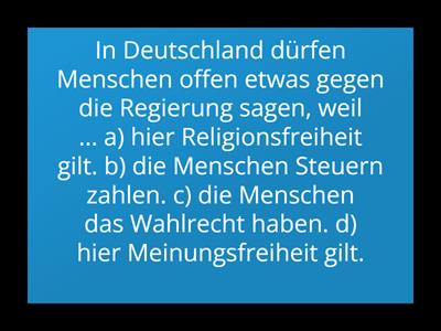 Test "Leben in Deutschland". Grundgesetz. Sozialbereich. Menschenrechte.