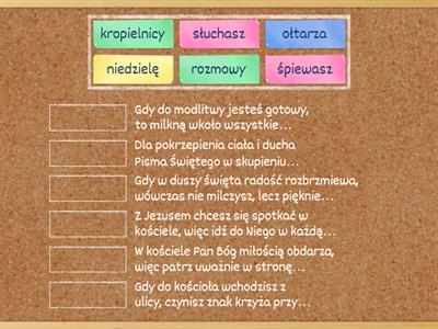 Zachowanie w kościele - zagadki