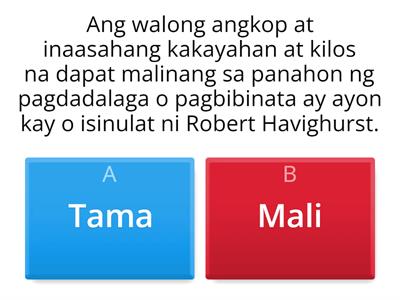 Modyul 1: Mga Angkop at Inaasahang Kakayahan at Kilos sa  Panahon ng Pagdadalaga / Pagbibinata