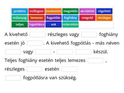 6th - Lyukas szöveg - Kivehető fogpótlások I.