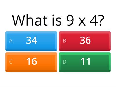  Multiplication Quiz