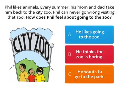 Phil's Zoo Fun Comprehension Quiz