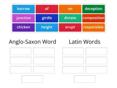Latin Word or Anglo-Saxon Words? Clues1-4