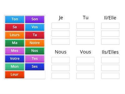 Adjetivos posesivos en francés