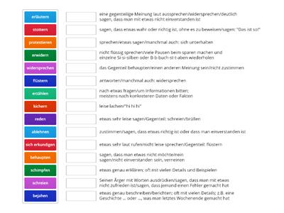 Vokabeln zum Thema sprechen B2.1