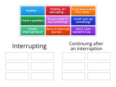 Phrases for interrupting