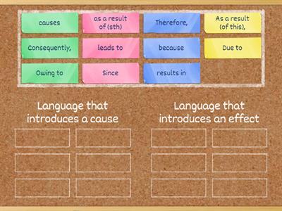 Cause and effect language