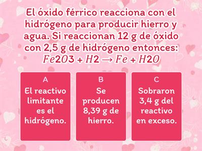 Cuestionario elección múltiple: Química 10 - Mariana Mosquera