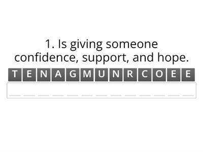 Jumbled Letters: Arrange the letters that correspond to the definition given. 