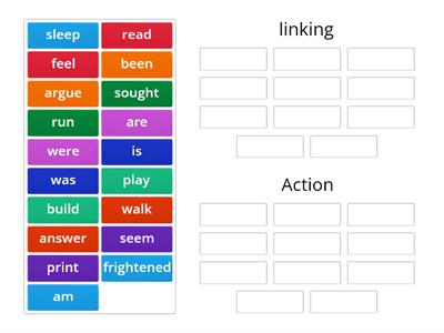  linking/action verbs