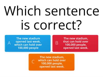 Relative Clauses non defining - quiz