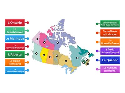 La carte du Canada
