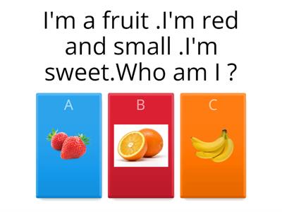 Quiz for vegetables and fruits