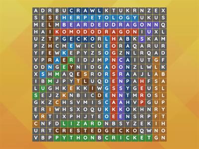 Reptile Wordsearch