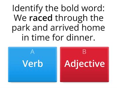 Verb and Adjective Quiz