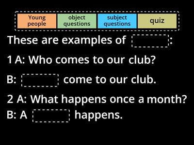 Subject and object questions - Rule