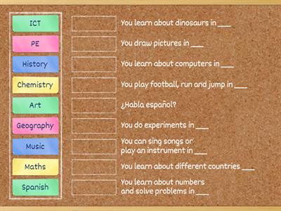 Guess the school subjects