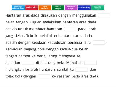 KEMAHIRAN ASAS BOLA JARING - HANTARAN ARAS DADA