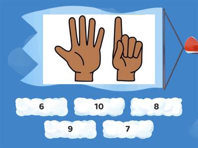 Οι αριθμοί 6-10 με δάχτυλα.
