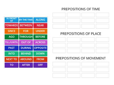 PREPOSITIONS OF TIME / PLACE / MOVEMENT