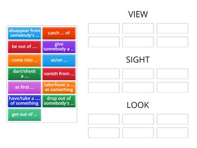 look, view. sight expressions