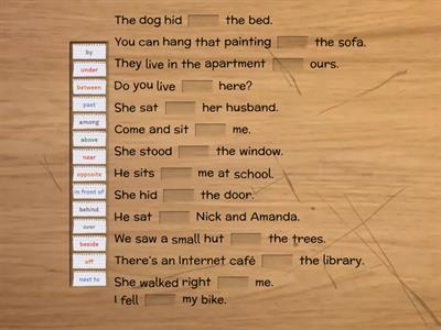 Prepositions of place