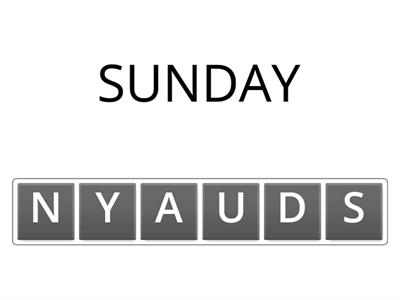 Days of the week - Anagram