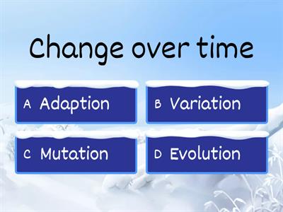 winter quiz of Evolution & Natural Selection