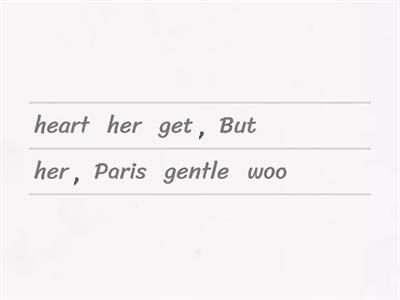 Romeo and Juliet quotation jumble