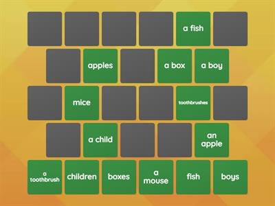 plural of nouns - match singular and plural