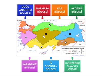 Türkiye Bölgelerini öğreniyorum etkinliği