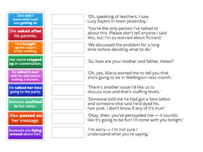 Match conversations to descriptions - It was nice talking to you phrasal verbs