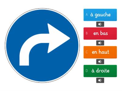 Quiz - à gauche/ à droite/ en haut/ en bas