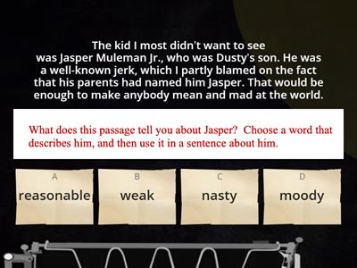 Jasper character traits - chapters 3 and 4 of Flush