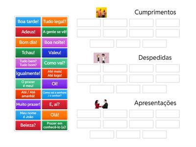 Cumprimentos e despedidas em português