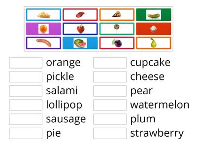 Caterpillar food vocabulary 