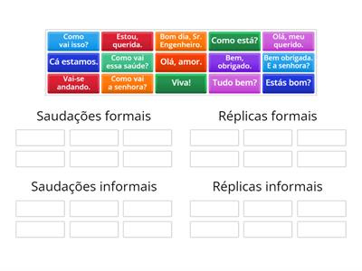 Saudações formais e informais