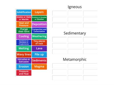 Rock Types Sort