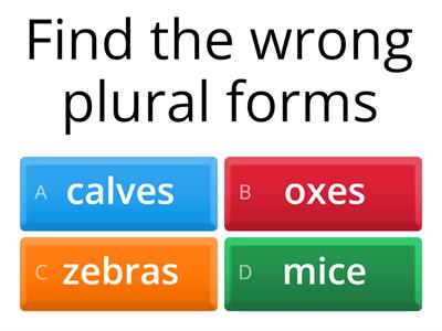 Find the wrong plural forms