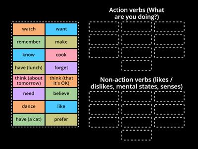 Action or Non-action verbs