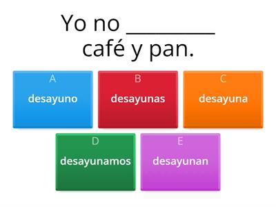 Verbo "desayunar" en presente