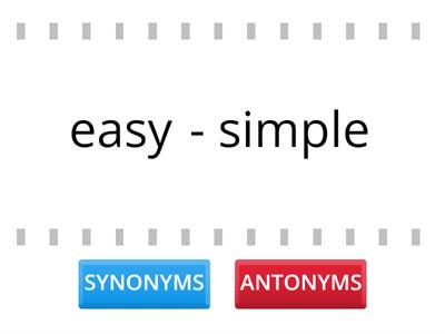 Synonyms and Antonyms 