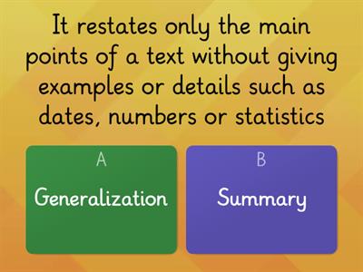 Week 5: Making Generalizations and Summarizing Various Text Types based on Elements