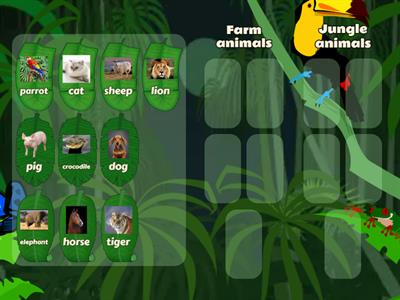 farm and jungle animals