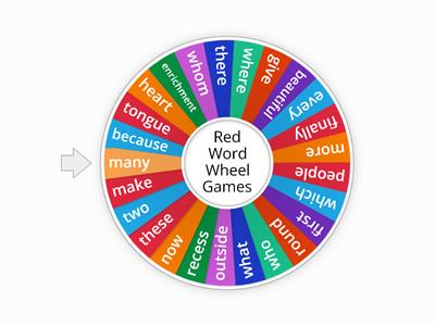 Red Word Wheel Games